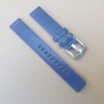 Valdora Blue leather watch strap smart watch style flat with quick release
