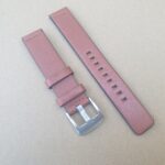 Valdora dark tan leather watch band flat