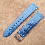 Crocodile Flat Blue genuine watch strap
