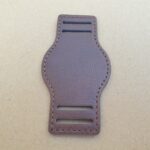 brown leather bund cuff for watch strap