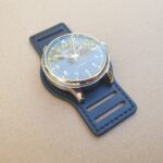 black leather bund with seagull 44mm watch big pilot