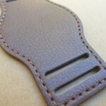 brown leather bund up close showing leather