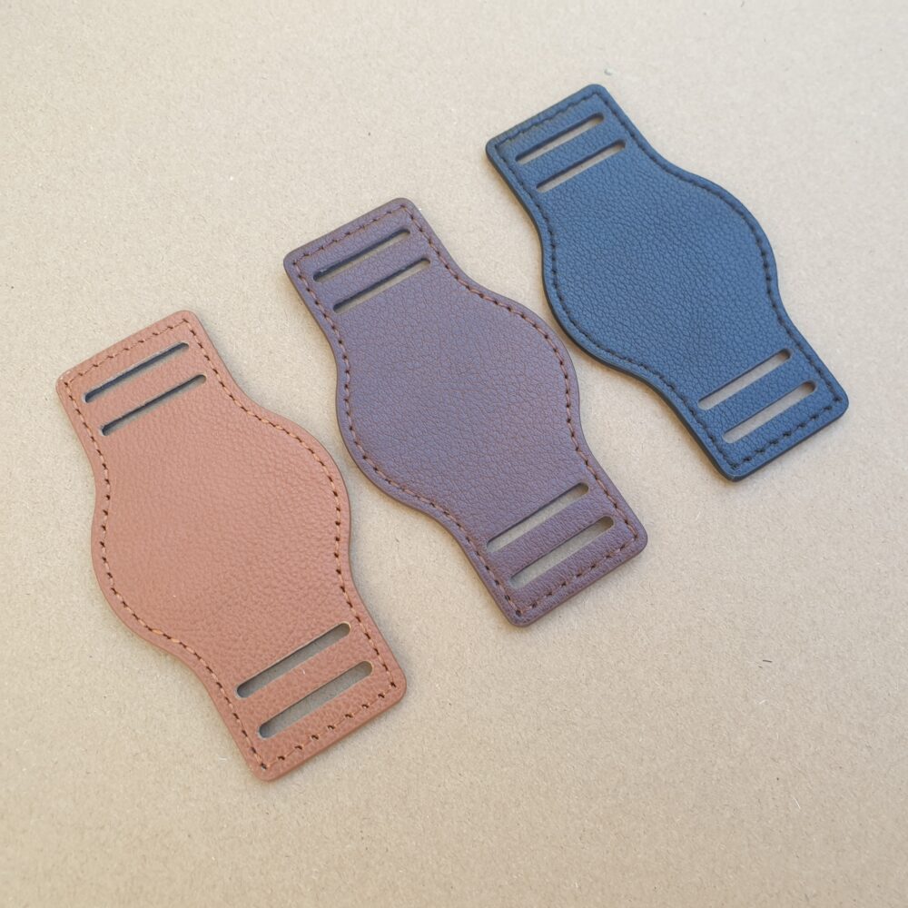 Leather bund cuff for watches in a row