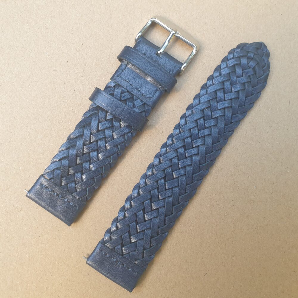 braided leather blue colour