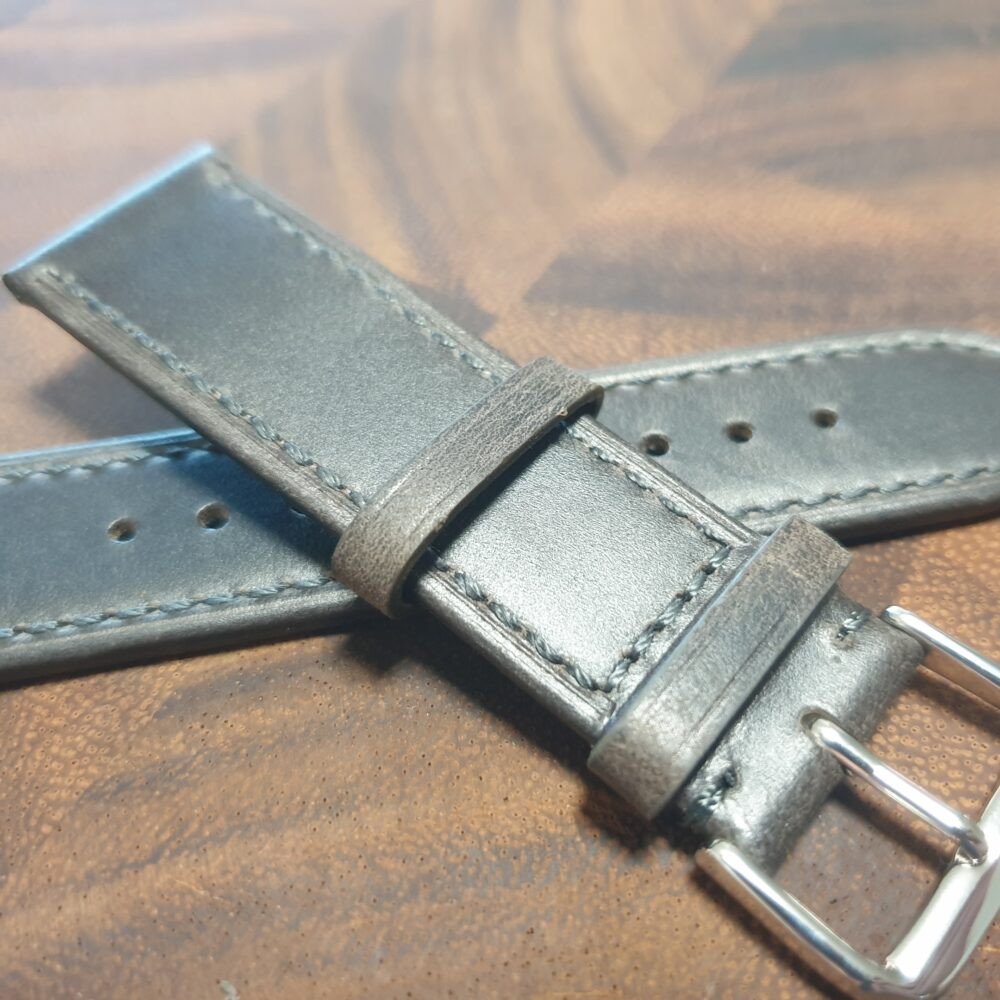 Eudlo Antique Grey Leather Watch Strap