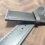 Eudlo Antique Grey Leather Watch Strap Up Close