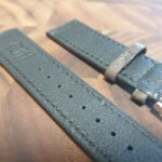 Eudlo Antique grey leather watch strap underside
