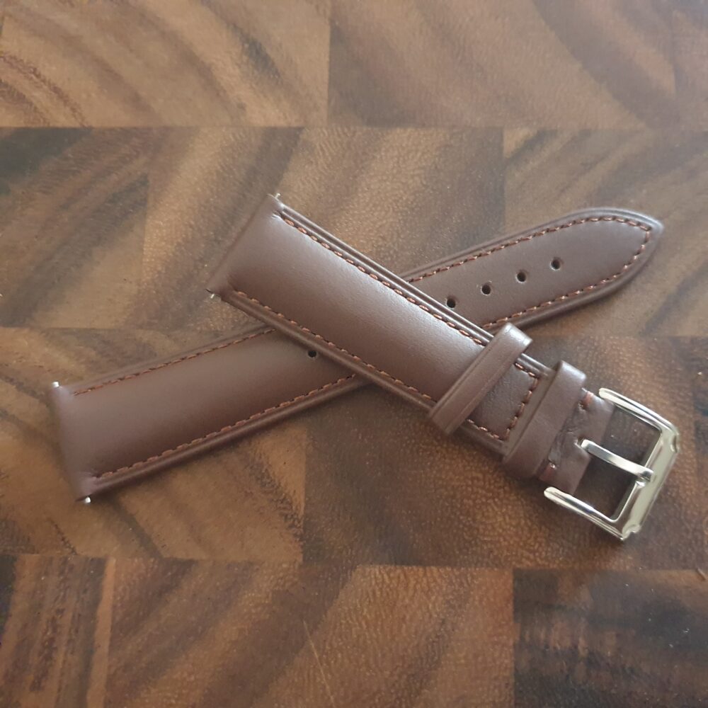 plain brown leather watch band