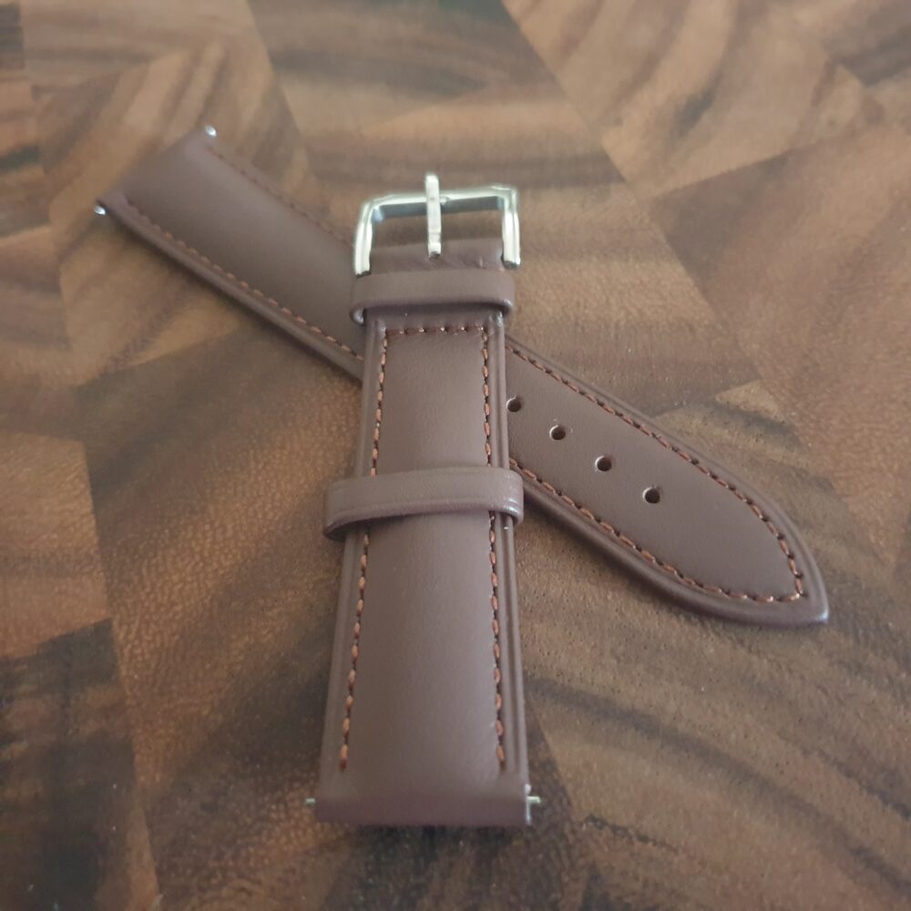 plain brown leather watch strap