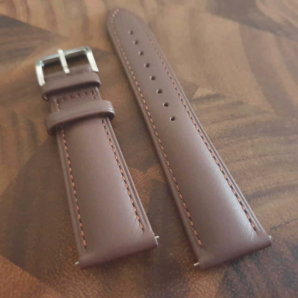 Coolum plain brown leather watch strap