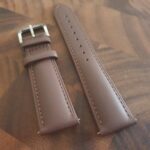 Coolum plain brown leather watch strap