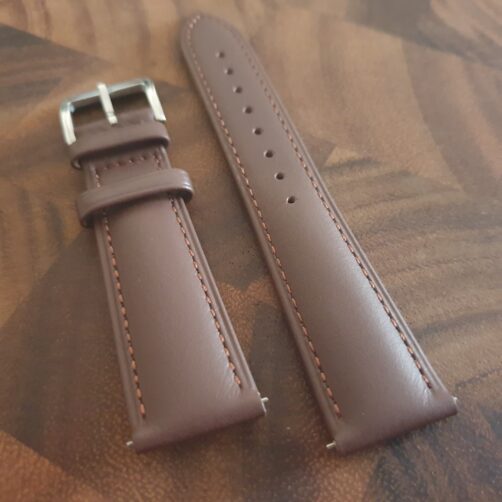 Coolum plain brown leather watch strap
