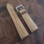 coolum plain brown leather watch strap underside showing quick rlelease spring bars