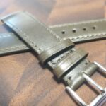 eudlo olive green leather watch strap