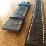 Camel Leather Watch Strap Grain Up Close