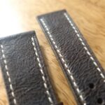 Camel Leather Watch Strap Grain Up Close