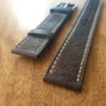 Camel Leather Watch Strap Grain Up Close