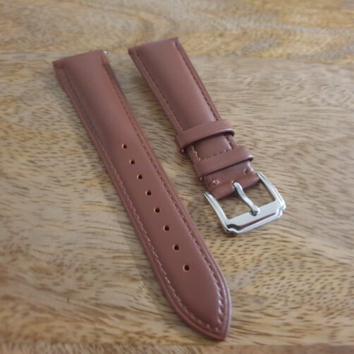 coolum plain leather watch strap light brown
