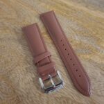Coolum Plain lleather Light Brown watch strap downward view