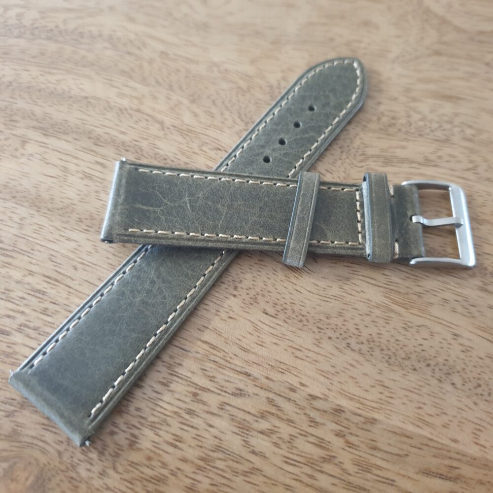 Pialba Vintage Green Leather watch strap