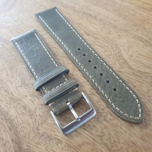 Pialba Vintage Green Leather Watch Band