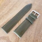 Coolum Plain Green Leather Watch Band