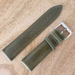 Plain Green Leather Watch Strap