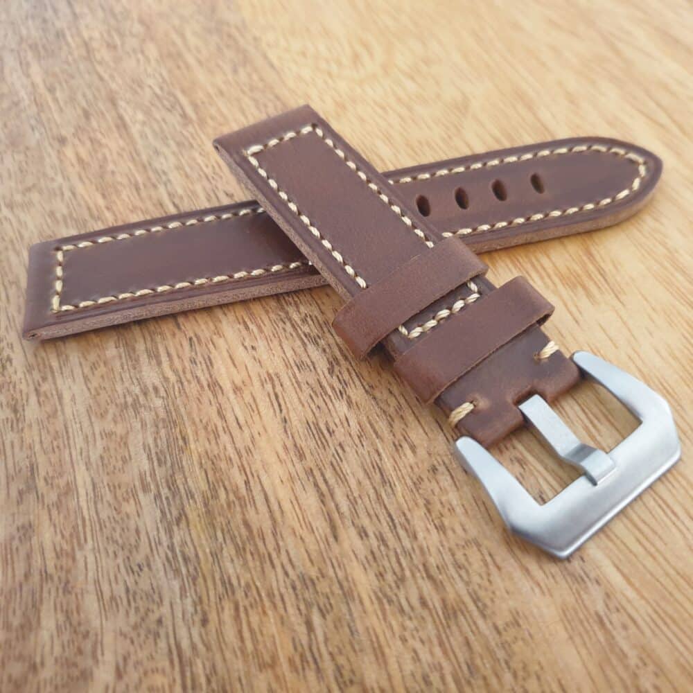 Handmade Square Edge Stitching leather watch strap