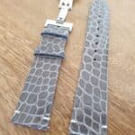 Grey crocodile watch strap