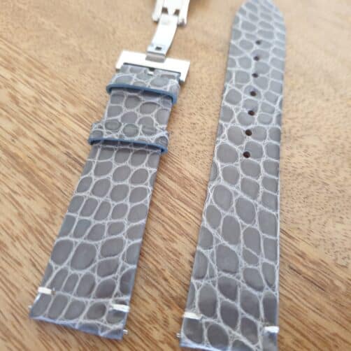 Grey crocodile watch strap