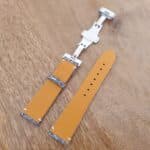 underside of grey crocodile watch band