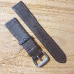 Underside of a leather watch strap