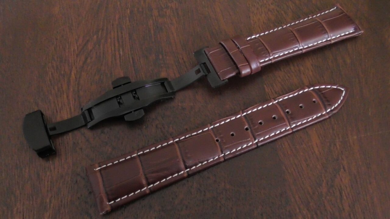 maleny deployant clasp leather watch band