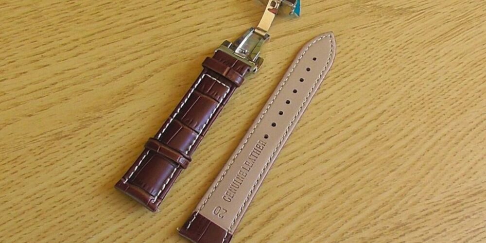 leather watch strap white stitching
