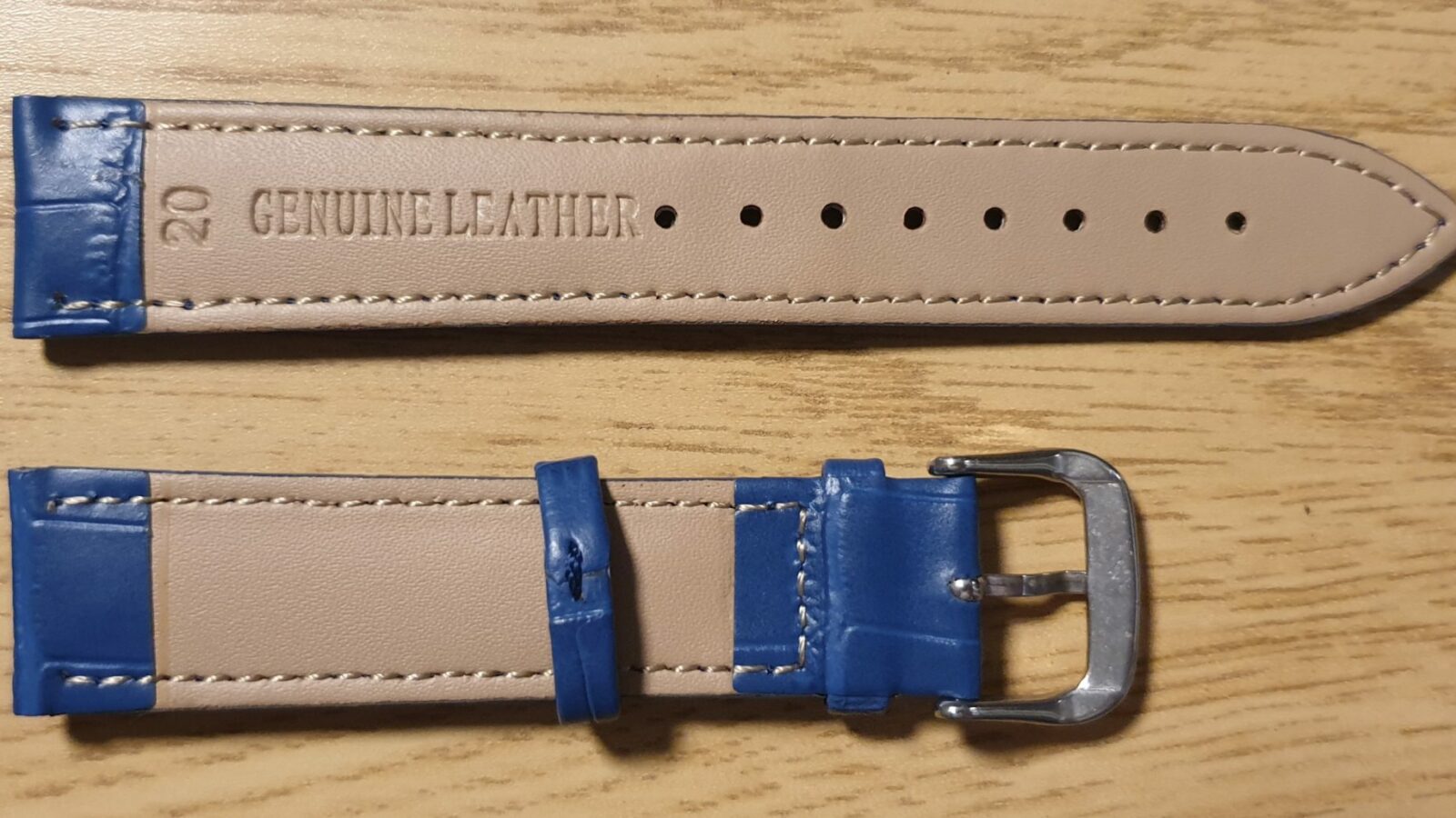 noosa blue leather watch strap rear