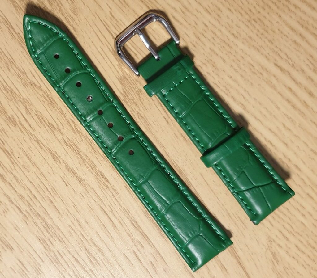 Noosa green leather watch strap