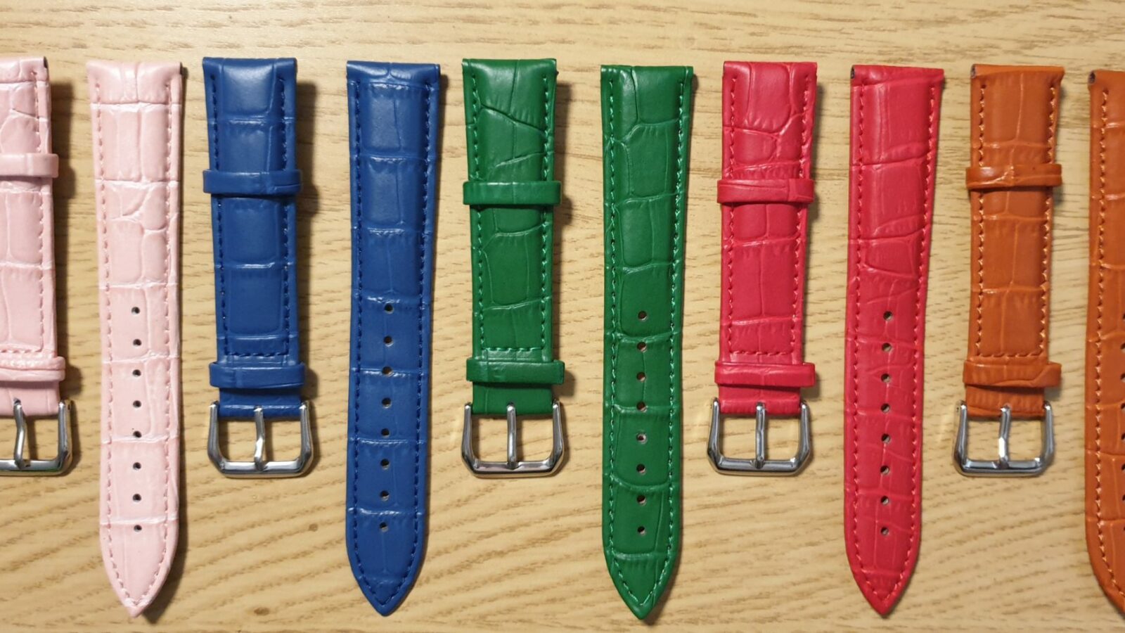 noosa leather watch straps showing all colours