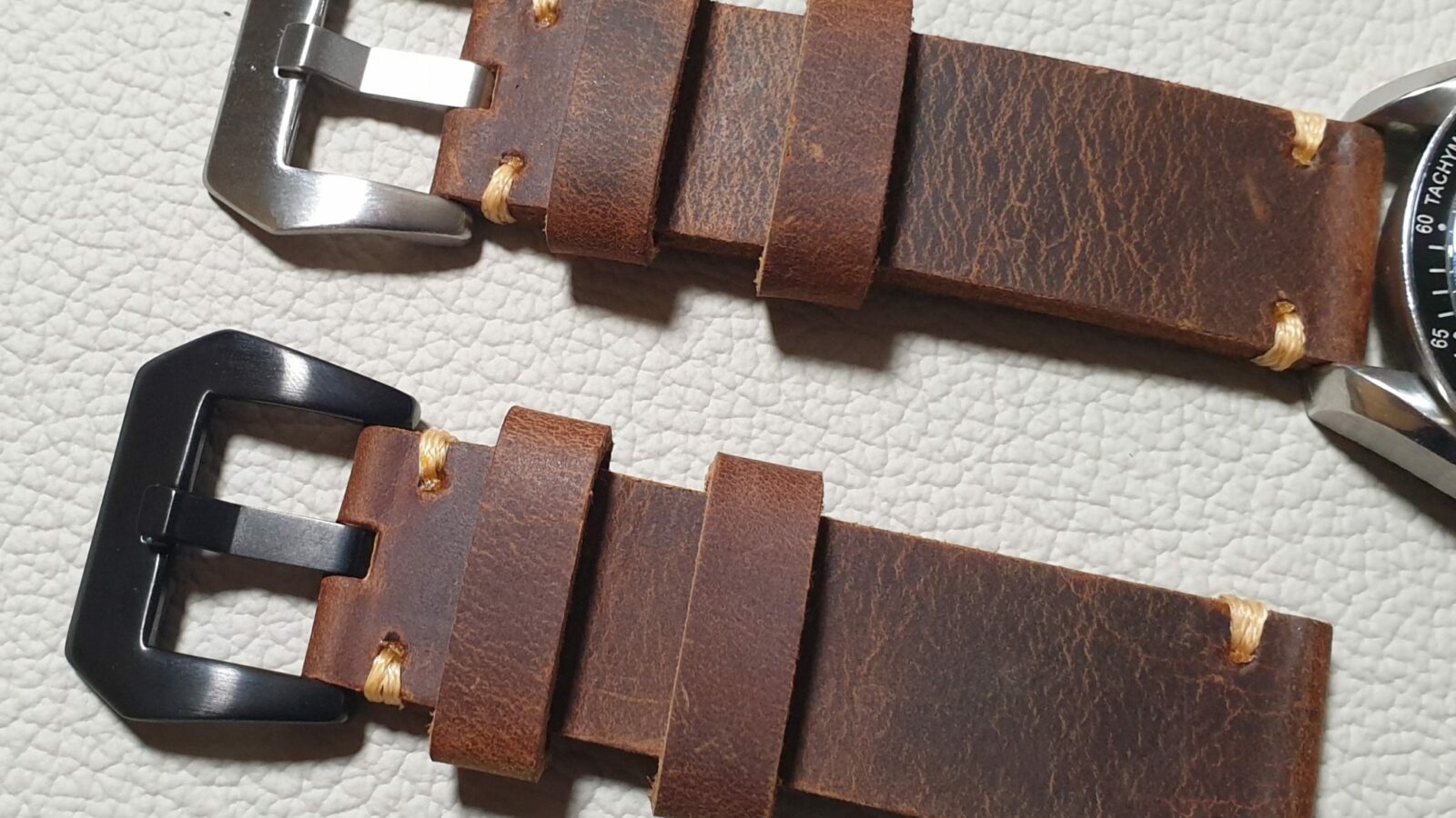 cooroy australia full grain leather silver and black buckle straps