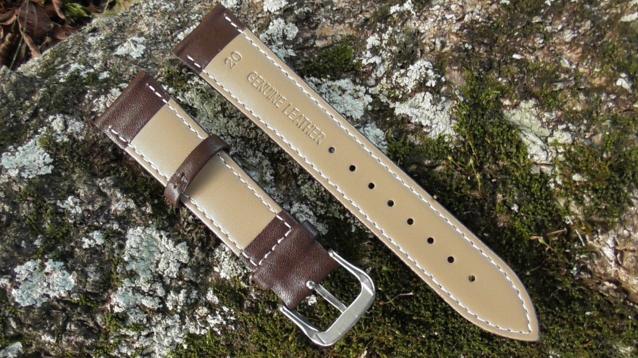 warana soft calf leather strap showing genuine leather stamp