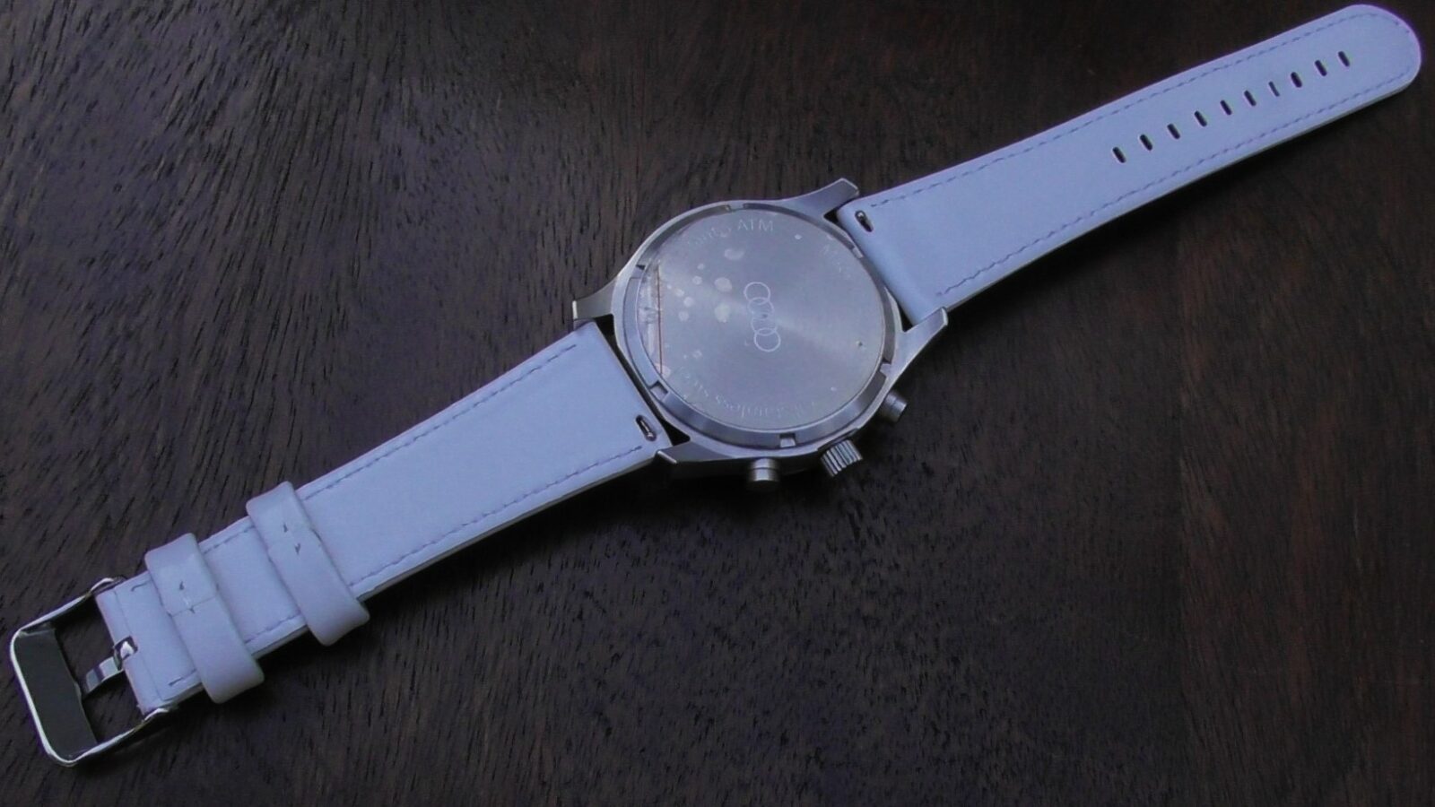 Marcool white leather quick release watch strap