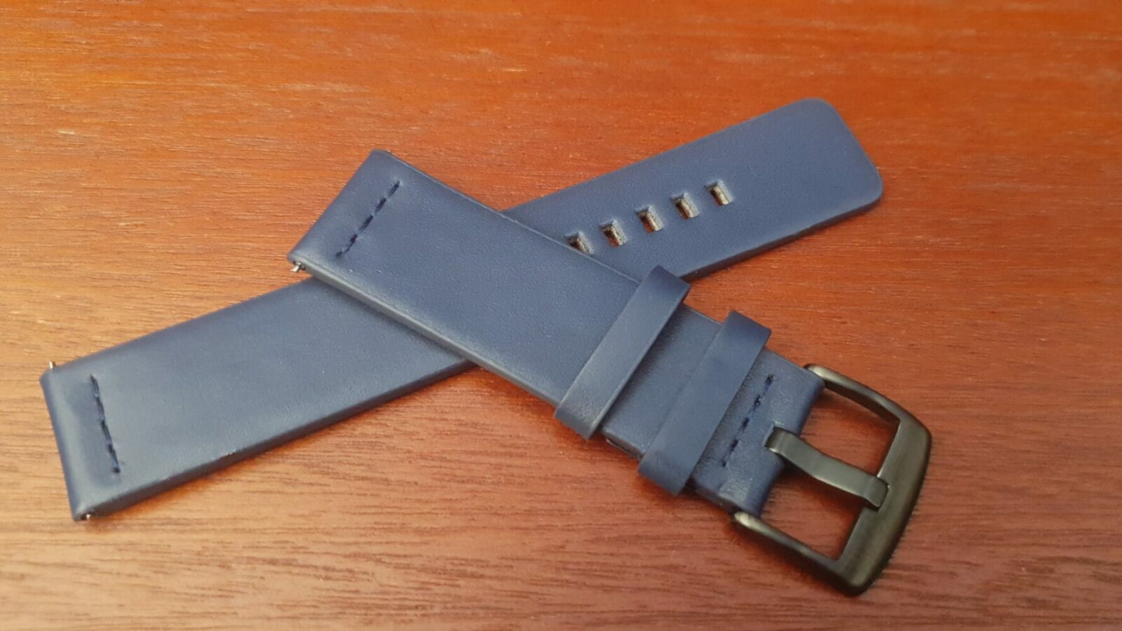 valdora blue modern leather watch strap