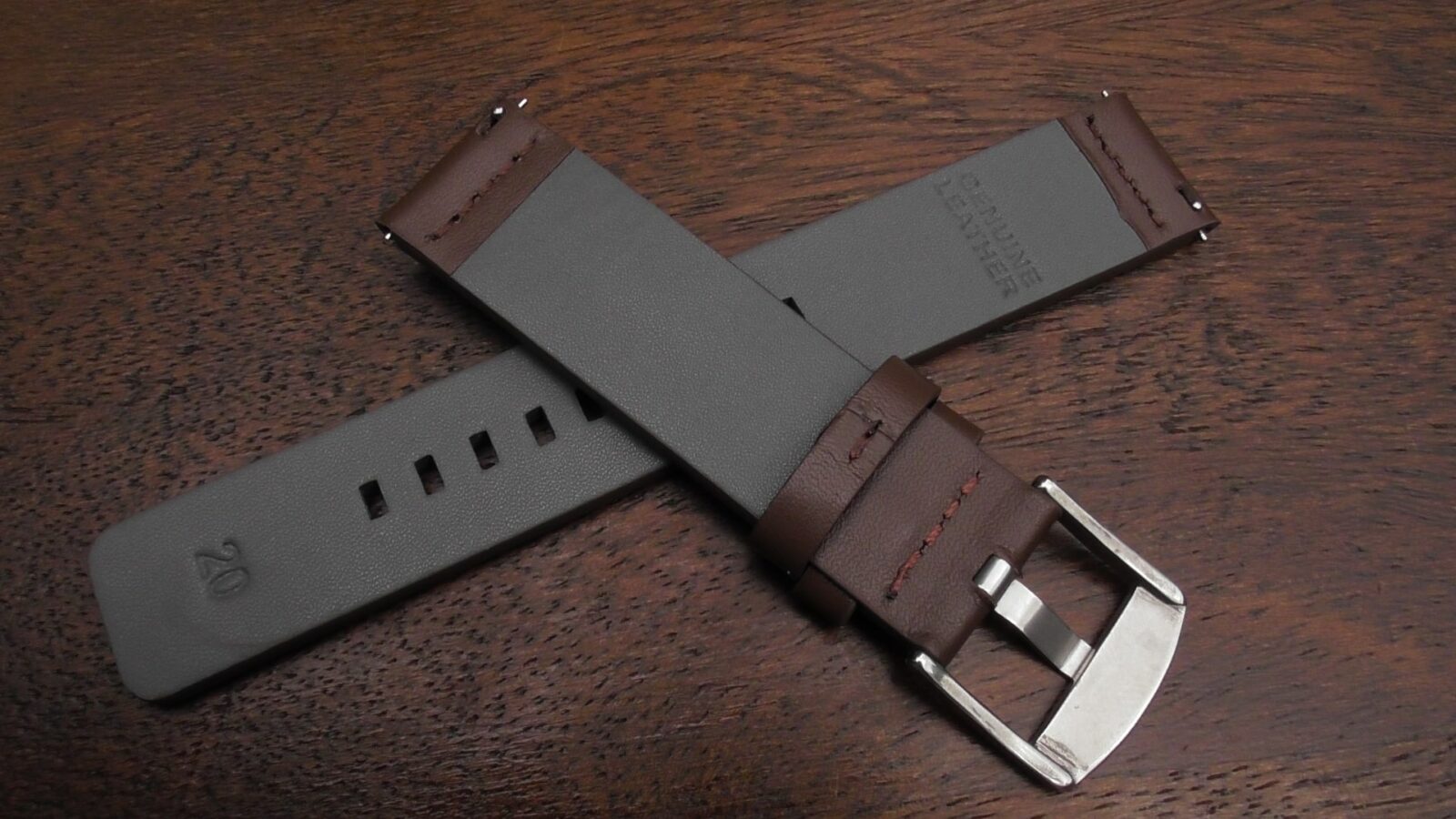 rear of valdora brown leather watch strap for sale in australia