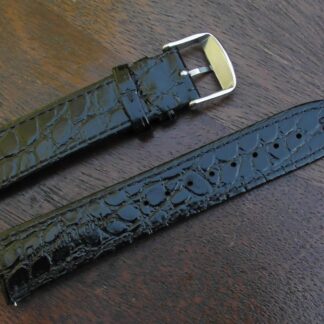 Kenilworth black leather 22mm watch strap