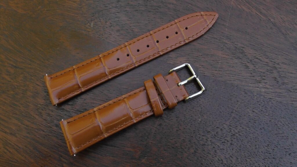 Kenilworth Gloss Alligator Pattern Leather Quick Release Strap / 18mm ...