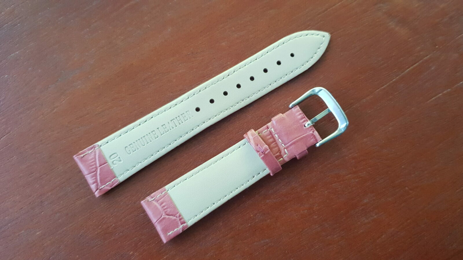 rear of noosa puple leather watch band