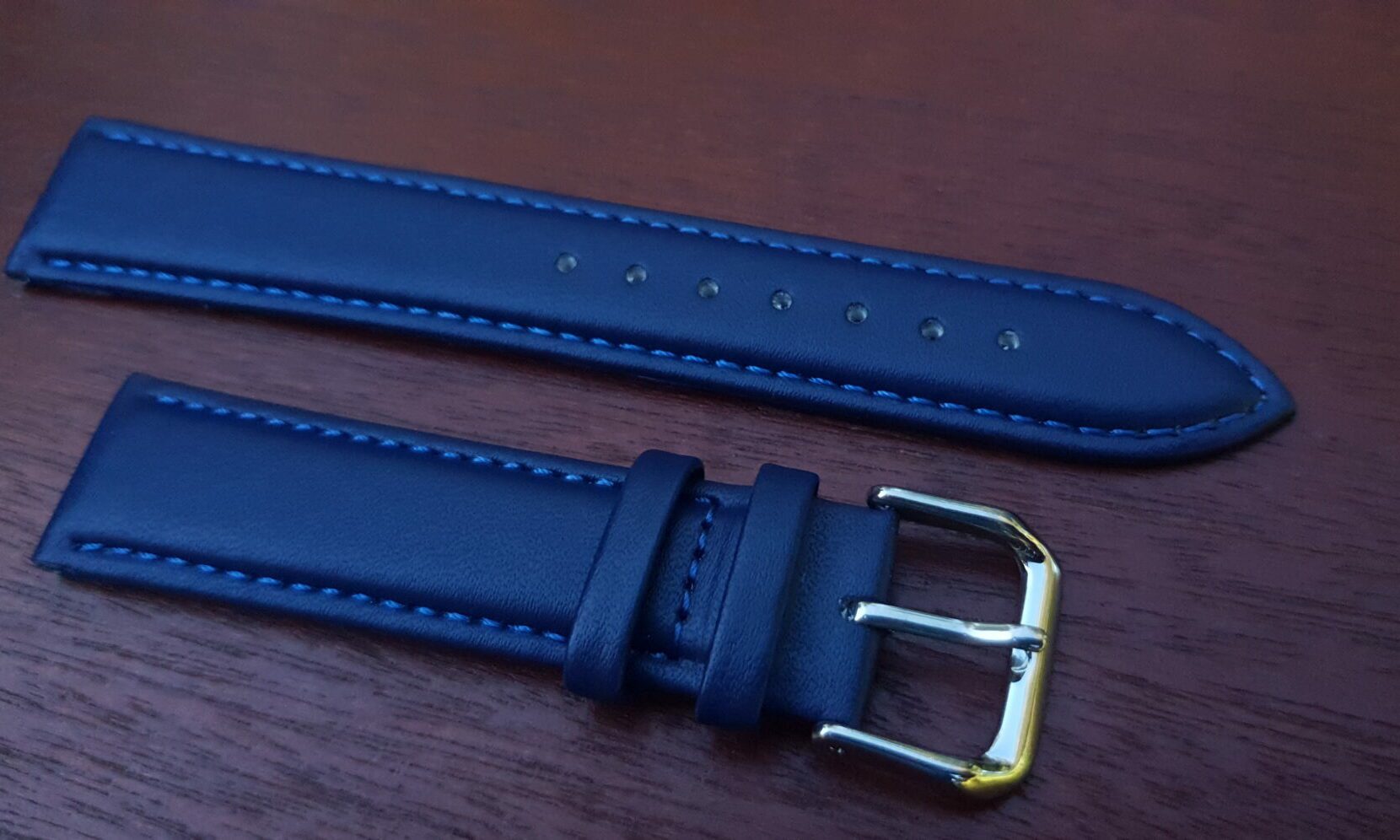 warana blue leather watch band