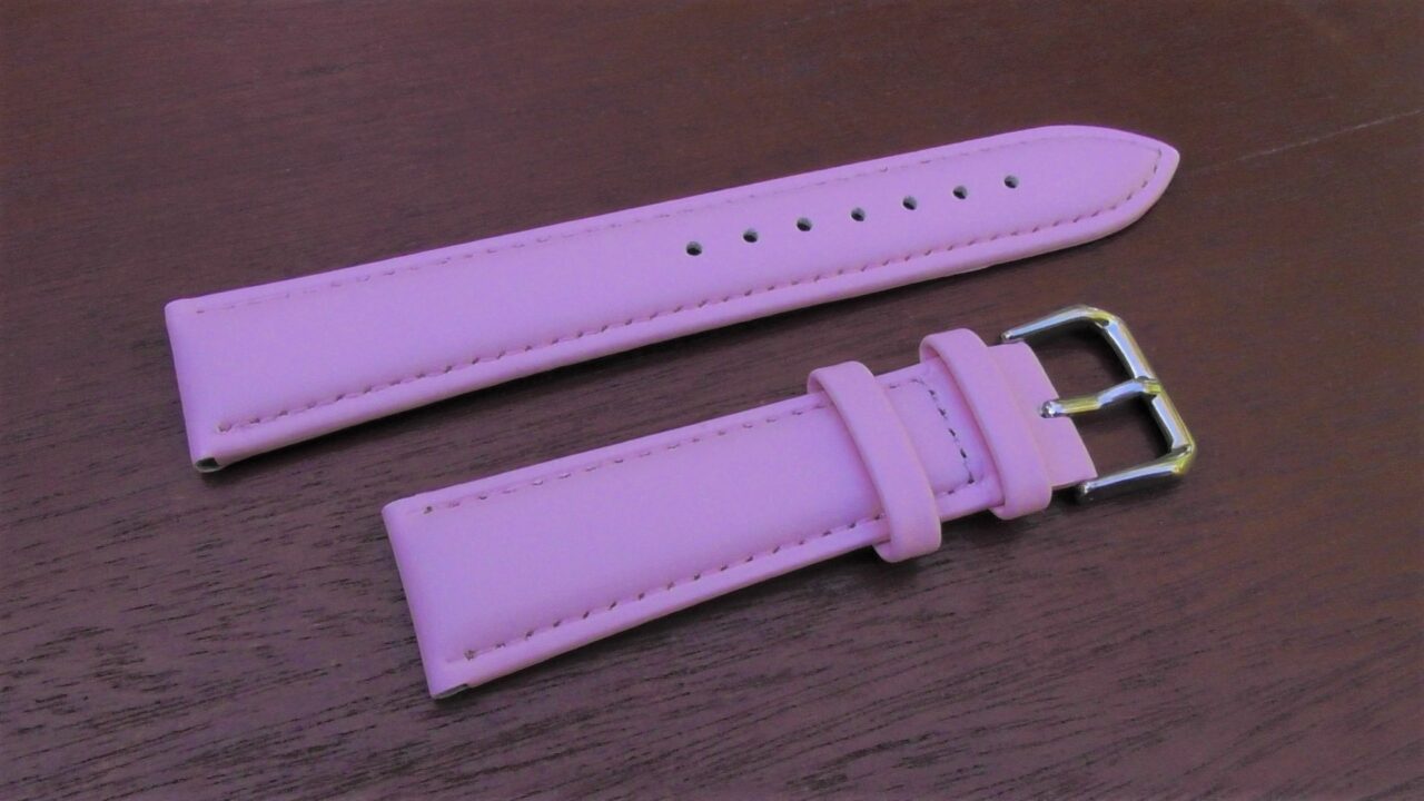 warana pink leather watch band