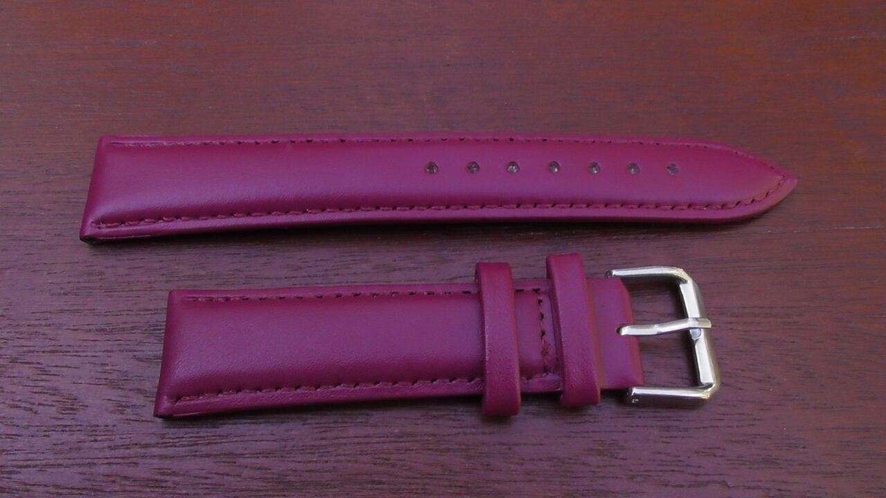 warana purple colour leather watch strap