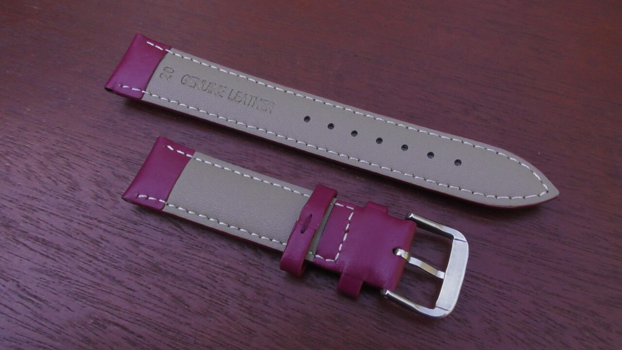 warana purple leather watch strap