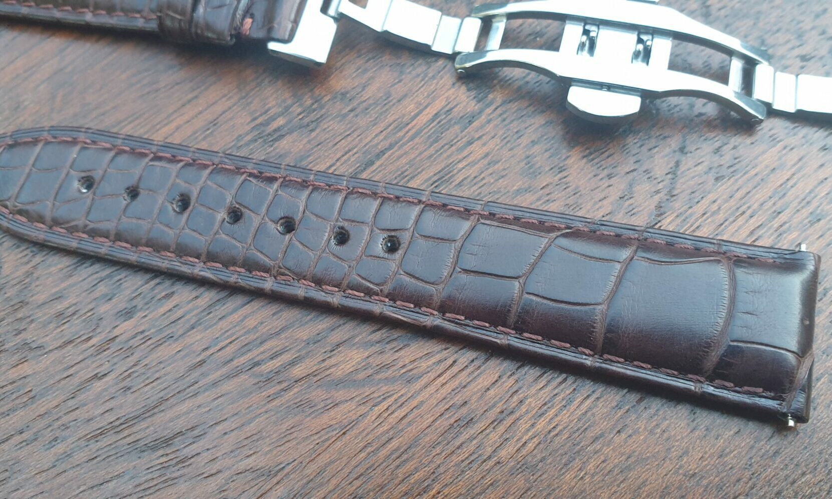 for sale alligator leather watch strap brown